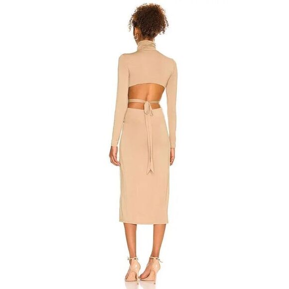 H:ours Cia Midi Dress In Camel NWT NEW - Picture 3 of 8